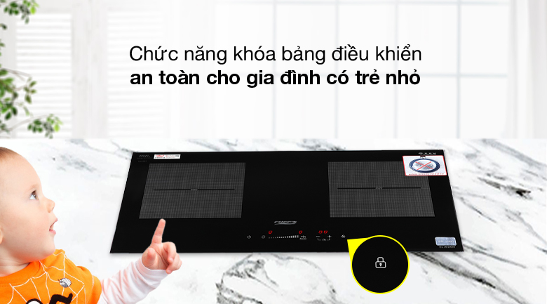 Khóa bảng điều khiển - Bếp từ đôi Chef's EH - DIH328