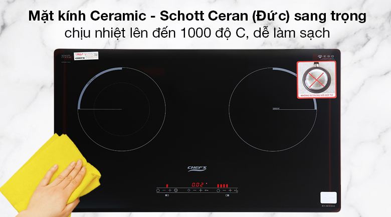 Bếp từ hồng ngoại Chef's EH - MIX333 - Sang trọng với mặt kính Ceramic - Schott Ceran (Đức)