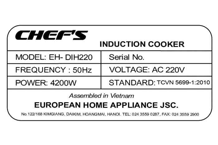 Bếp từ đôi lắp âm Chef's EH - DIH220 Màu Đen