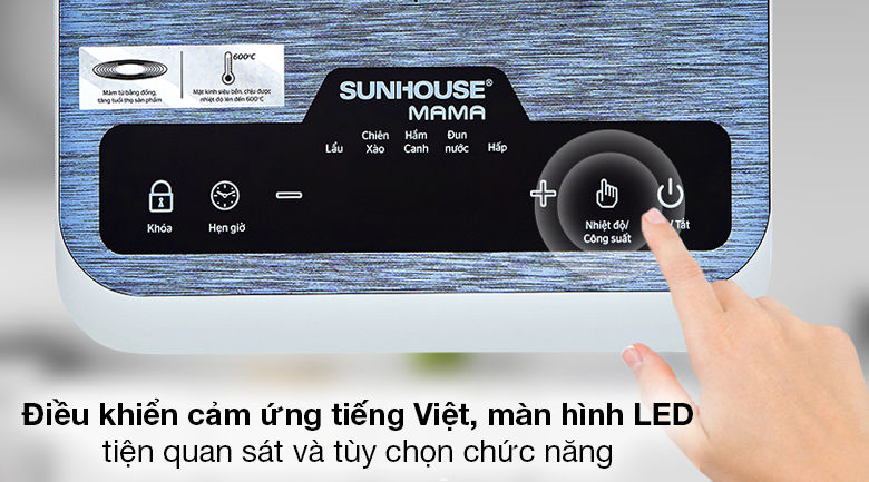 Bếp từ Sunhouse Mama SHD6858 - Có bảng điều khiển cảm ứng