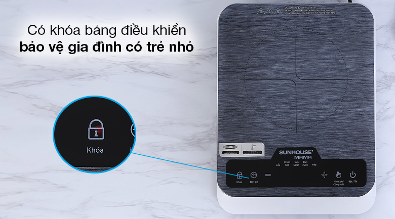 Bếp từ Sunhouse Mama SHD6858 - Có khóa bảng điều khiển