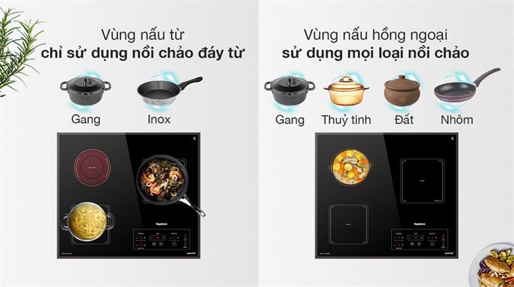 Bếp từ hồng ngoại 3 vùng nấu lắp âm Nagakawa NAG1253M