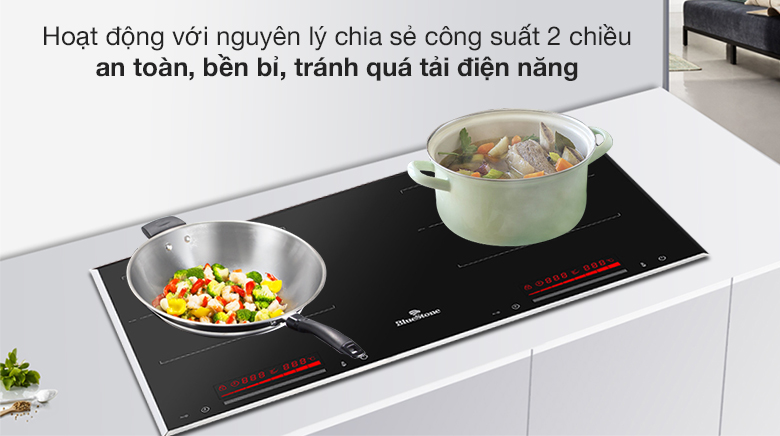 Chia sẻ công suất - Bếp từ đôi Bluestone ICB-6917