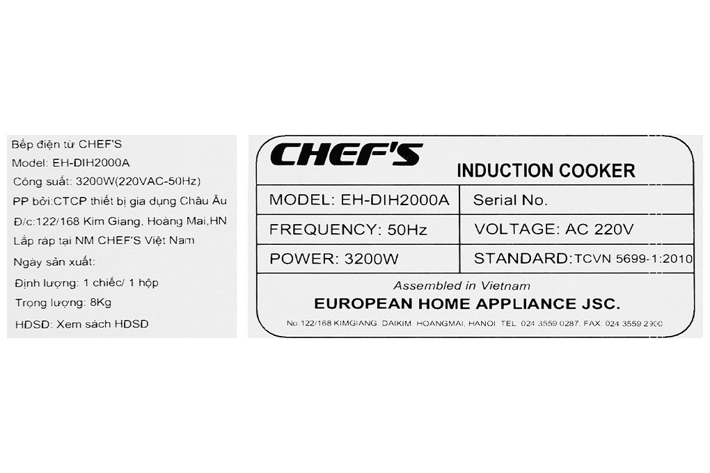 Bếp từ đôi lắp âm Chef's EH-DIH2000A - 9