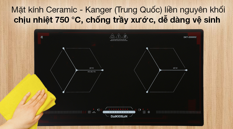 Bếp từ đôi lắp âm Daikiosan DKT-200002 - Mặt kính Ceramic - Kanger (Trung Quốc)