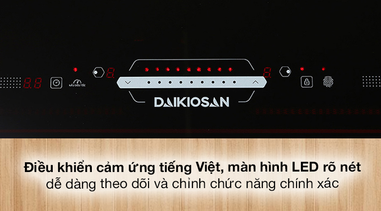Bếp từ đôi lắp âm Daikiosan DKT-200002 - Bảng điều khiển cảm ứng có tiếng Việt, màn hình LED hiển thị rõ nét