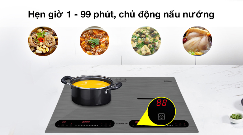 Bếp từ đôi Daikiosan DKT-200006 - Hẹn giờ