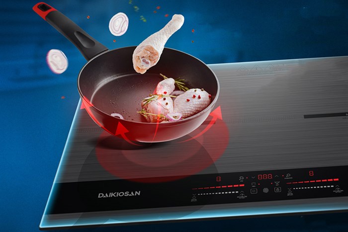 Bếp từ đôi lắp âm Daikiosan DKT-200003N Màu Xám