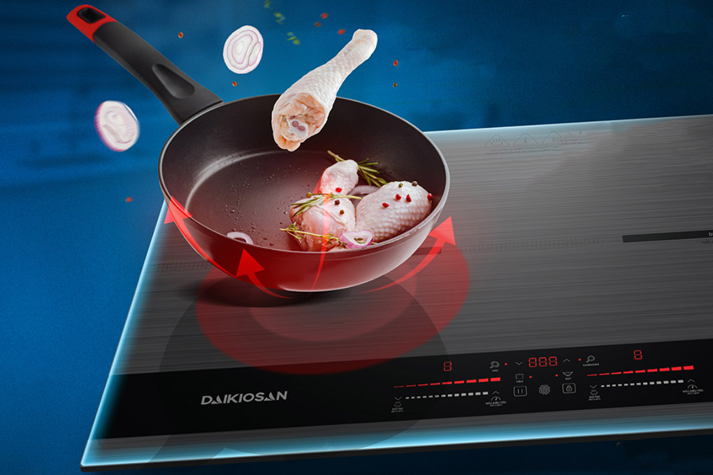 Bếp từ đôi lắp âm Daikiosan DKT-200003N Màu Xám
