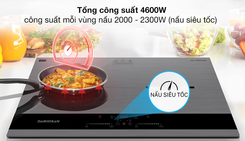 Công suất - Bếp từ đôi Daikiosan DKT-200003N