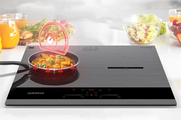 Bếp từ đôi lắp âm Daikiosan DKT-200003N Màu Xám