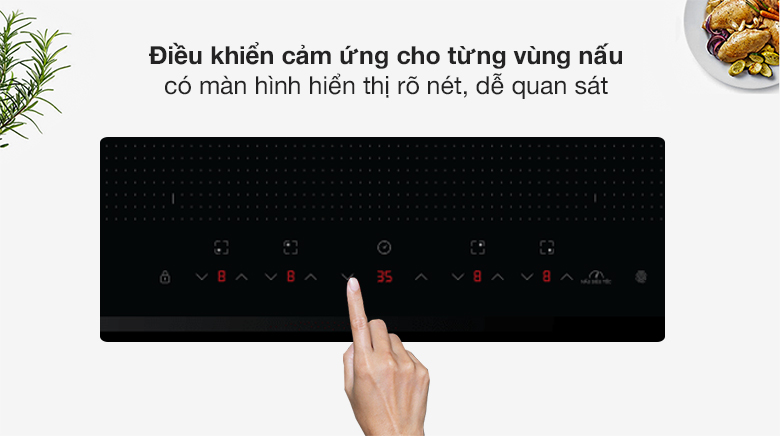 Bảng điều khiển - Bếp từ bốn vùng nấu Daikiosan DKT-400001