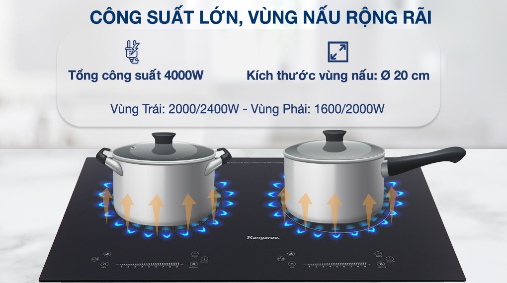 Bếp từ đôi lắp âm Kangaroo KG855i