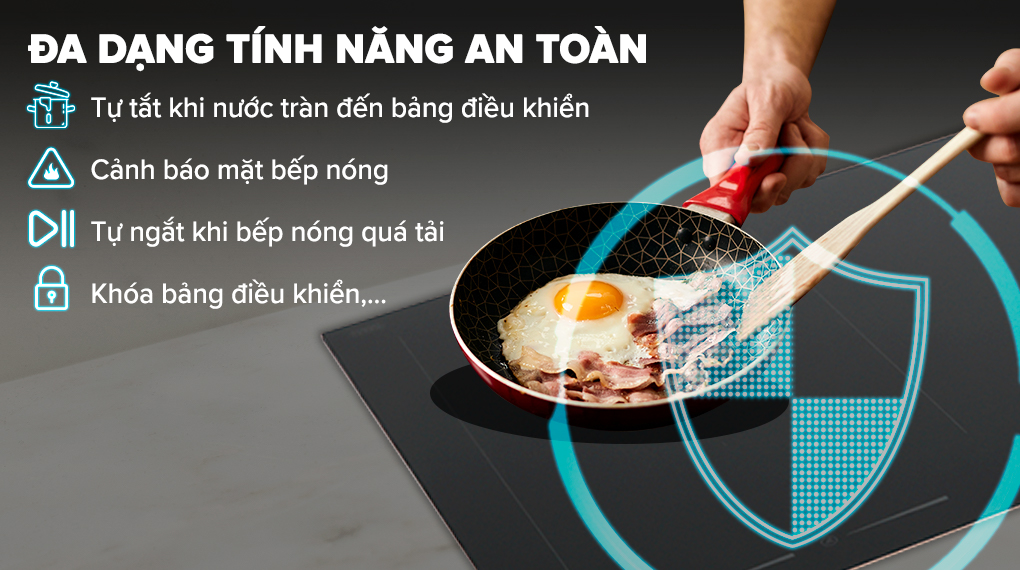 Tính năng an toàn - Bếp từ đa vùng nấu Smeg SIM693WLDR (535.64.169)