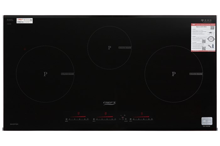 Bếp từ 3 vùng nấu lắp âm Chef's EH - IH536 Màu Đen