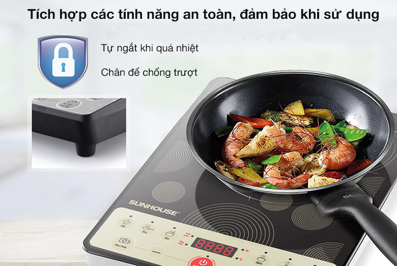 Tính năng an toàn - Bếp từ Sunhouse SHD6162