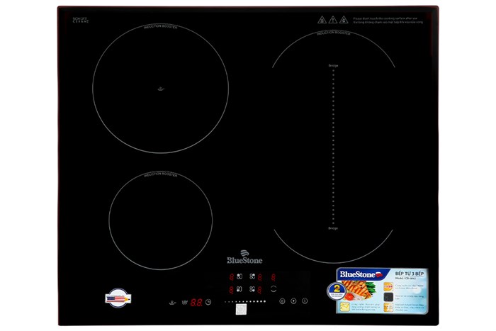 Bếp từ 3 vùng nấu lắp âm BlueStone ICB-6845 Màu Đen