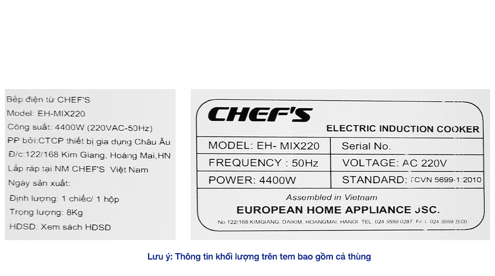 Bếp từ hồng ngoại lắp âm Chef's EH-MIX220 Màu Đen