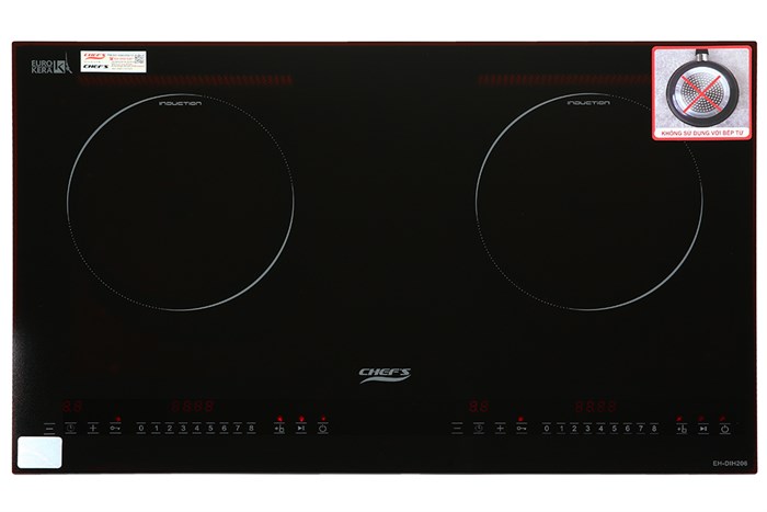 Bếp từ đôi lắp âm Chef's EH-DIH206 Màu Đen
