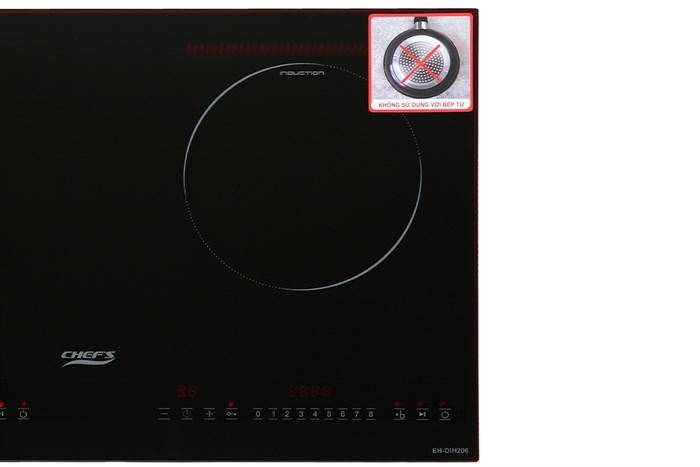 Bếp từ đôi lắp âm Chef's EH-DIH206 Màu Đen