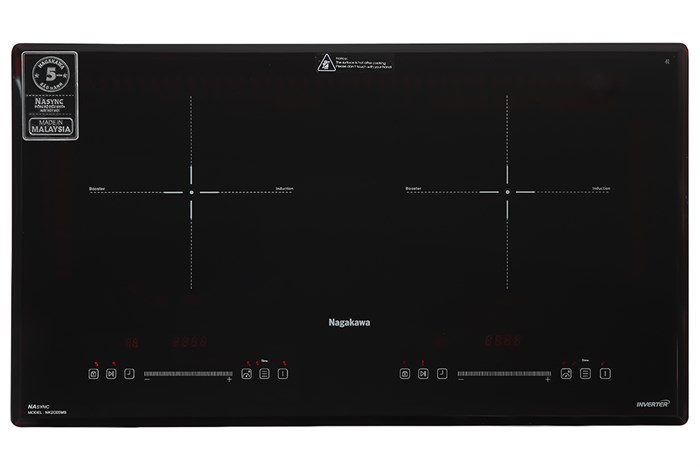 Bếp từ đôi lắp âm Nagakawa NK2C05MB Màu Đen