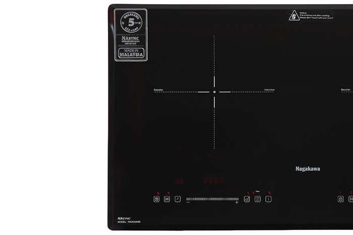 Bếp từ đôi lắp âm Nagakawa NK2C05MB Màu Đen