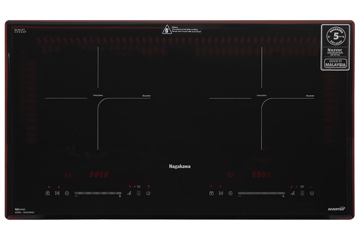 Bếp từ đôi lắp âm Nagakawa NK2C08MS Màu Đen