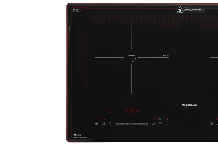 Bếp từ đôi lắp âm Nagakawa NK2C08MS Màu Đen