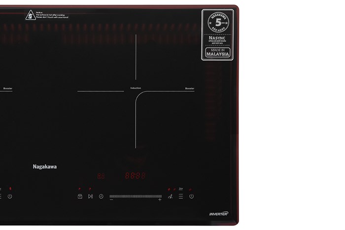 Bếp từ đôi lắp âm Nagakawa NK2C08MS Màu Đen