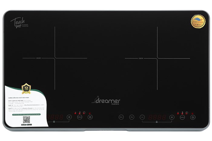 Bếp từ đôi Dreamer DKA-DIC135G 3500W Màu Xám