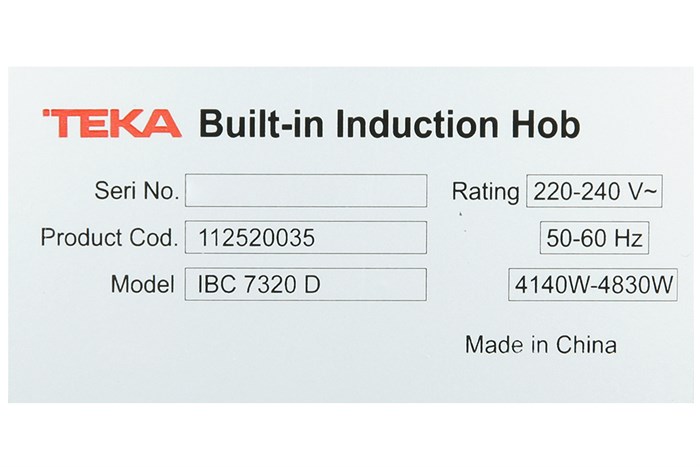 Bếp từ đôi lắp âm Teka IBC 7320 D Màu Đen