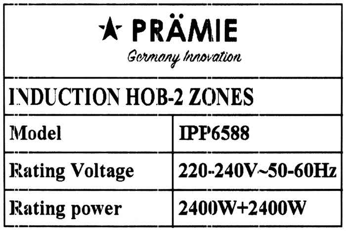 Bếp từ đôi lắp âm Pramie IPP6588 Màu Đen
