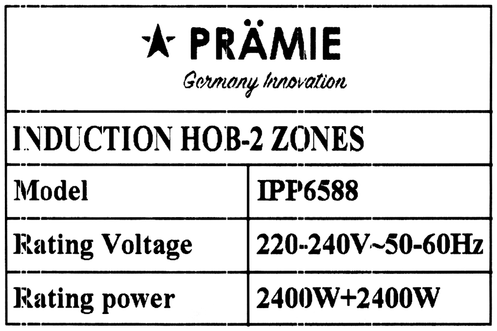 Bếp từ đôi lắp âm Pramie IPP6588 Màu Đen