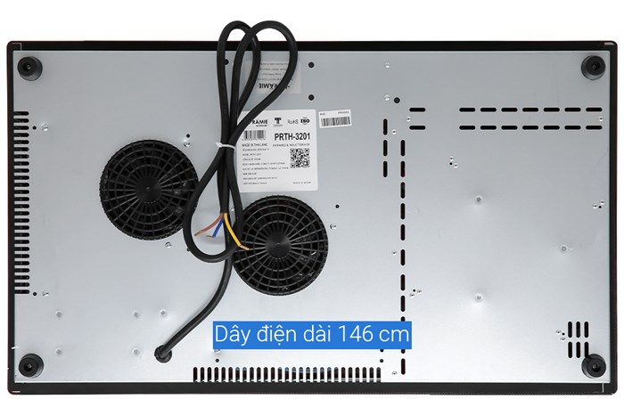 Bếp từ hồng ngoại 3 vùng nấu âm Pramie PRTH-3201 5000W Màu Đen