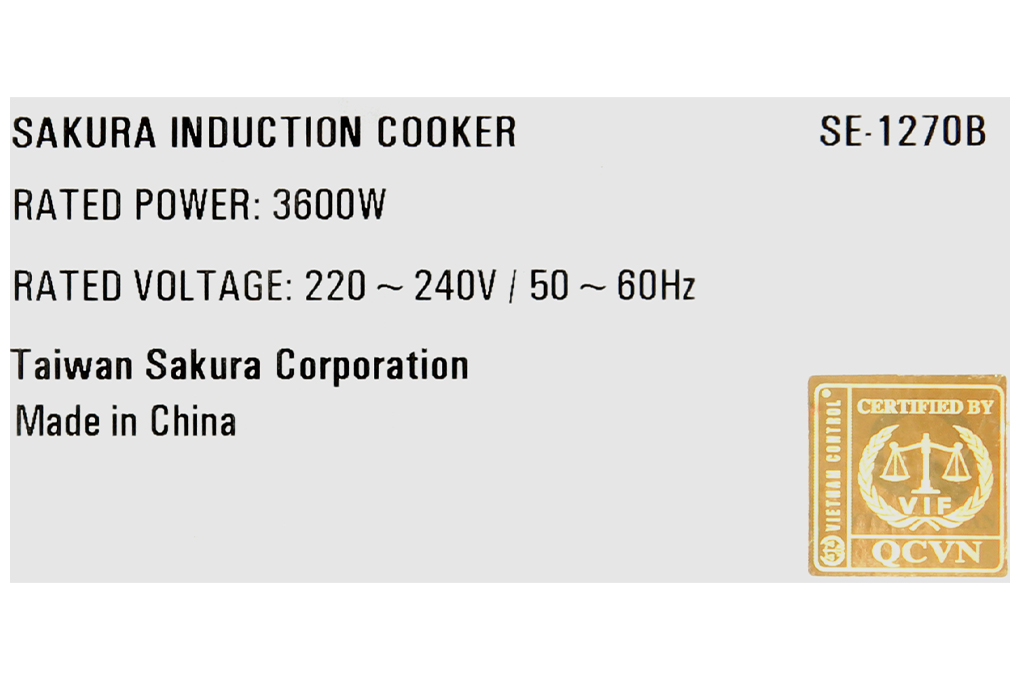 Bếp từ đôi âm Sakura SE-1270B 3600W Màu Đen