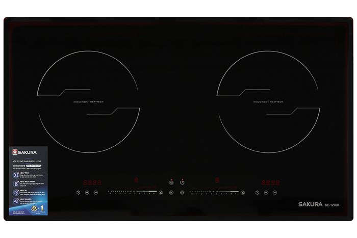 Bếp từ đôi âm Sakura SE-1270B 3600W Màu Đen