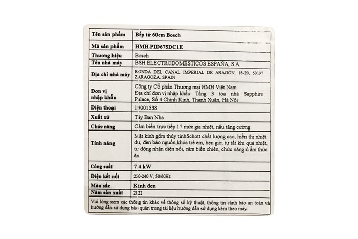 Bếp từ 3 vùng nấu lắp âm Bosch PID675DC1E Màu Đen