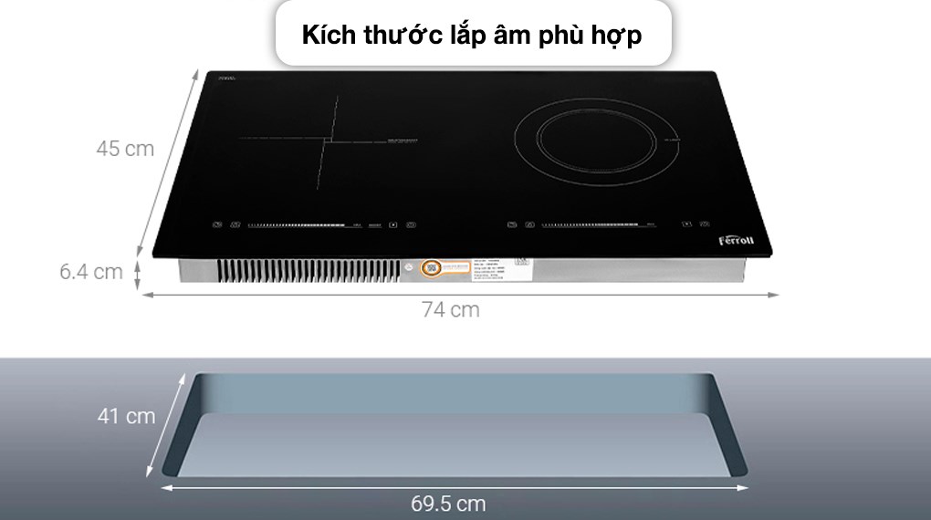 Bếp từ hồng ngoại âm Ferroli IC4200DD 4200W