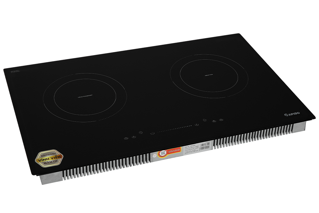 Bếp từ đôi lắp âm Rapido RI4000DS Màu Đen