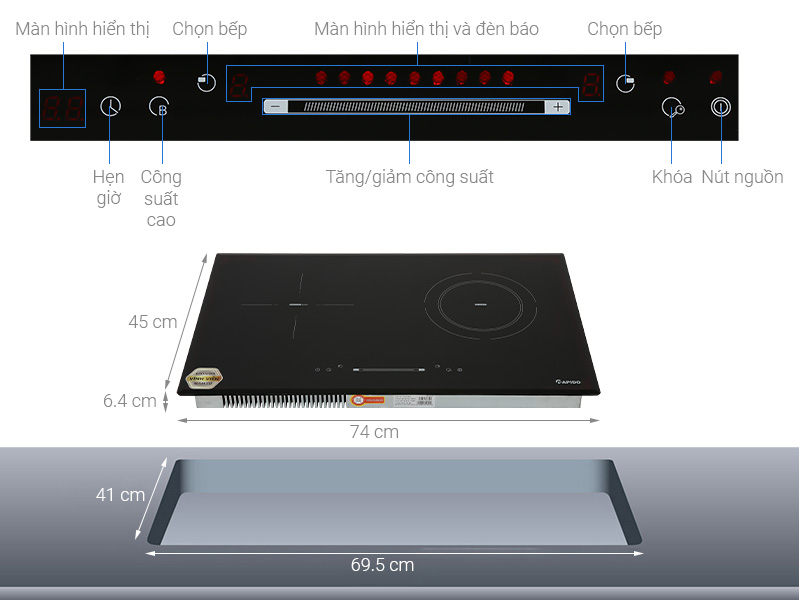 Bếp từ hồng ngoại âm Rapido RC4200DS 4400W