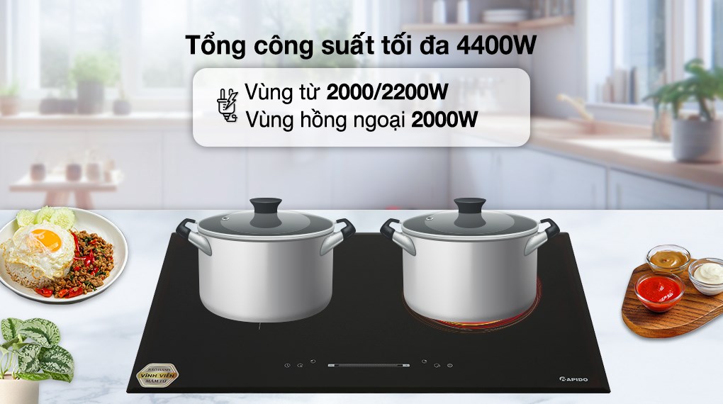 Bếp từ hồng ngoại âm Rapido RC4200DS 4400W - 4