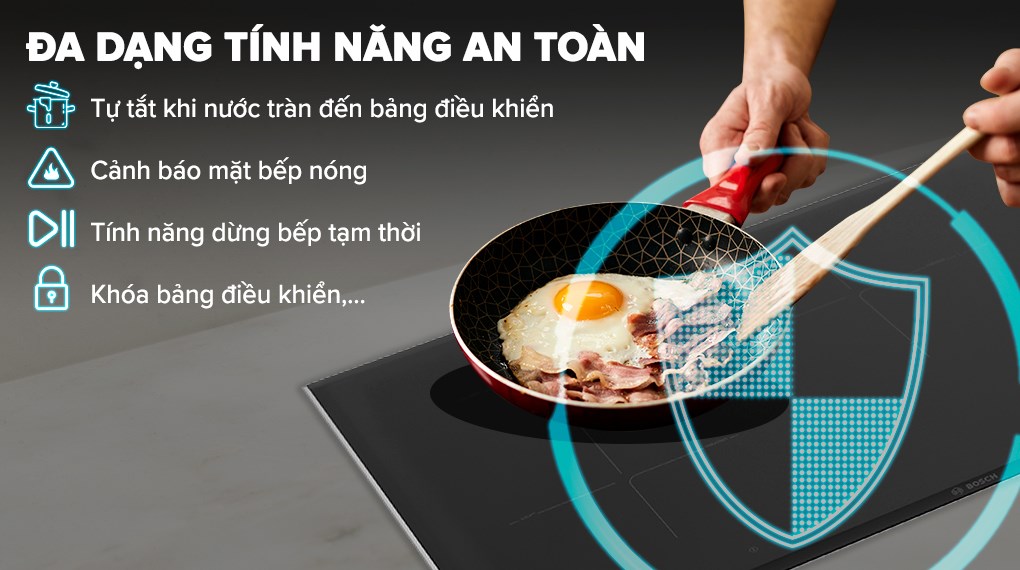 Bếp từ 4 vùng nấu lắp âm Bosch PIE875DC1E