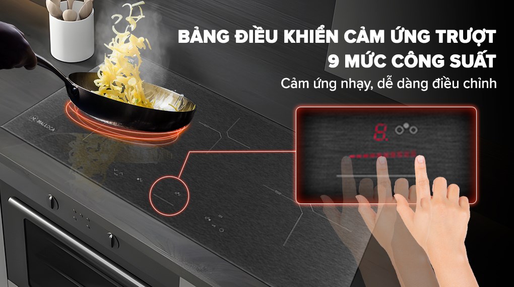 Bếp từ 3 vùng nấu lắp âm Malloca MH-03IS