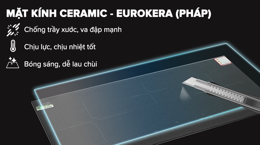 Bếp từ 3 vùng nấu lắp âm Malloca MH-03IS