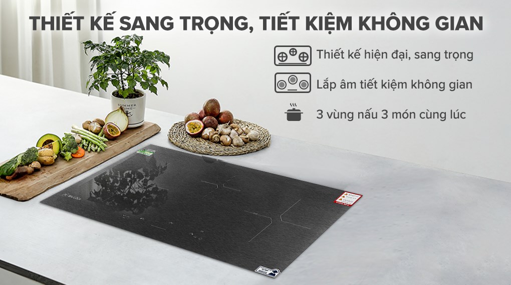 Bếp từ 3 vùng nấu lắp âm Malloca MH-03IS