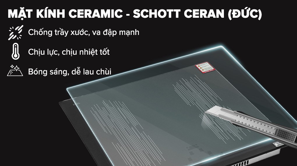 Bếp từ 4 vùng nấu lắp âm Malloca MI 594 LINEAR