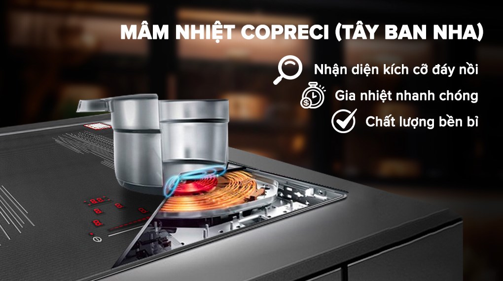 Bếp từ 4 vùng nấu lắp âm Malloca MI 594 LINEAR