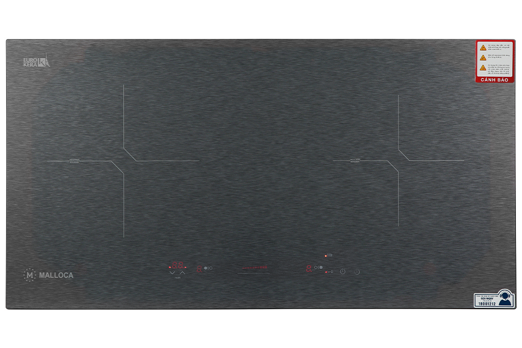 Bếp từ đôi âm Malloca MH-02IS 3800W Màu Bạc