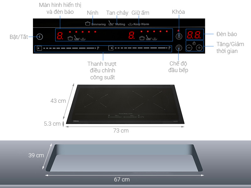 Bếp từ đôi lắp âm Teka IZC 72310 MSP BK