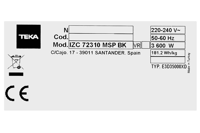 Bếp từ đôi lắp âm Teka IZC 72310 MSP BK Màu Đen